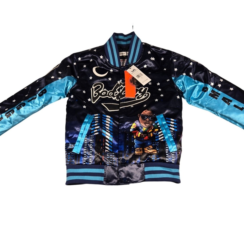 Headgear Classics Biggie Smalls Bad Boy Records Satin Varsity Jacket Kids Small